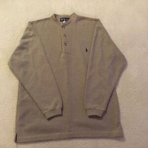 Vintage Polo Ralph Lauren Tan Ribbed Henley NWOT
